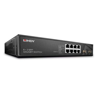 8 Port + 2 SFP Gigabit Managed Switch - Black